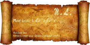 Marics Lázár névjegykártya
